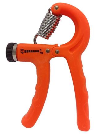 Эспандер кистевой пружинный с регулируемой нагрузкой ms 4122-5(orange) 5-60 кг