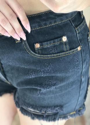 Джинсовые шорты рваные 5