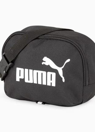 Сумка на пояс puma phase waist bag 076908 01 (черный, спортивная, тканевая, полиэстер, логотип пума)