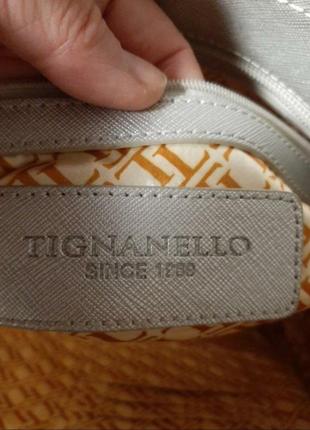 Брендовая сумка тоут tignanello   из кожи сафьяно7 фото