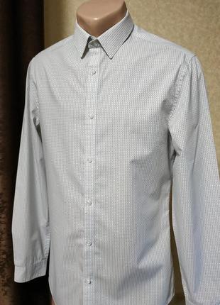 Рубашка белая h&m с длинным рукавом. размер s