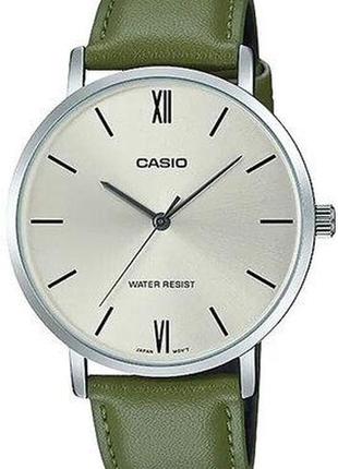 Мужские часы casio classic mtp-vt01l-3budf, зеленый с серебристым