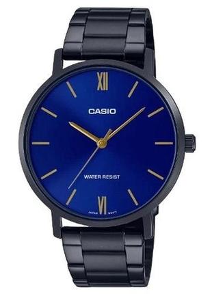 Мужские часы casio classic mtp-vt01b-2budf, черные с синим