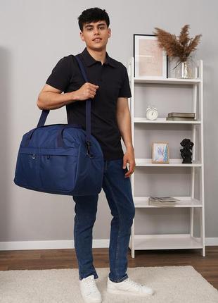 Качественная текстильная средная сумка спортивная синяя сумка tiger повседневная дорожная сумка унисекс3 фото