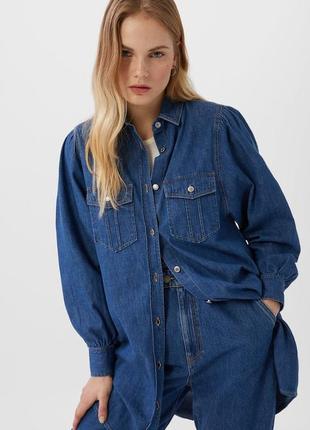 Сорочка рубашка джинсовая stradivarius