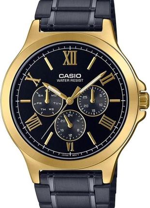 Мужские часы casio classic mtp-v300gb-1audf, черный с золотистым