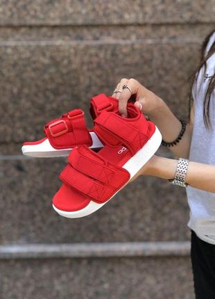 Adidas женские сандалии адидас красный цвет (36-37)💜5 фото