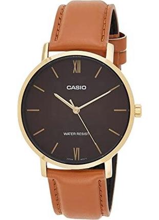Чоловічий годинник casio classic mtp-vt01gl-5budf, золотий із чорним