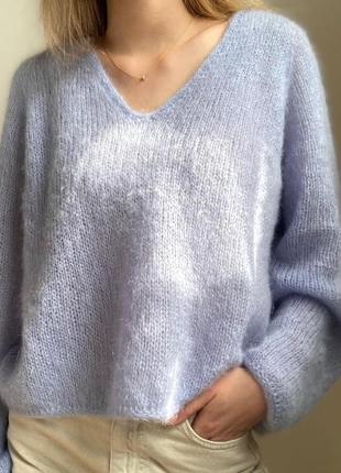 Базовый свитер оверсайз из кид мохера на шёлке8 фото