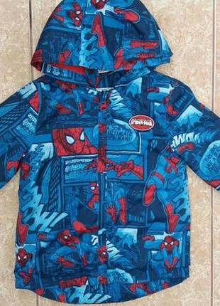 Стильная демисезонная куртка деми курточка ветровка на флисе spider-man