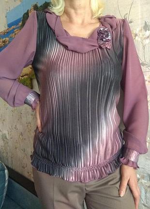Ошатна плиссерованная блуза