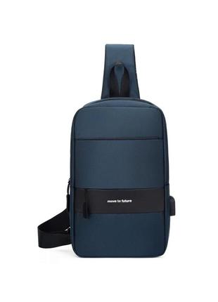 Сумка-слінг 31 х 21 х 7 см weatro синя ssch-kit-0047