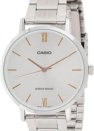 Мужские часы casio classic mtp-vt01d-7budf, серебристый цвет