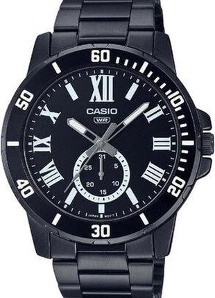 Мужские часы casio classic mtp-vd200b-1budf, серебристый с черным