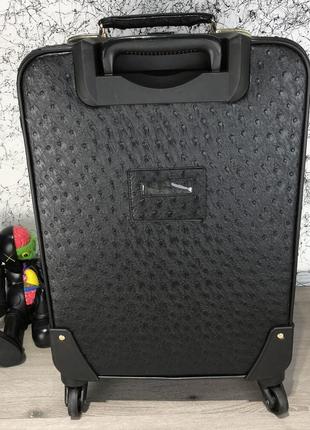 Дорожный чемодан prada rolling luggage ostrich 55 black женский / мужской2 фото