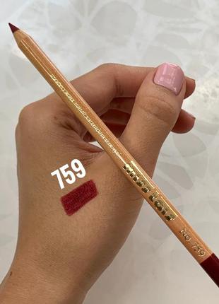 Матовый карандаш miss tais №759 для губ темно-бордовый с вишневым отливом мисс таис оттенок номер #