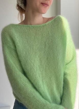 Базовий светр оверсайз з кід мохера на шовку2 фото