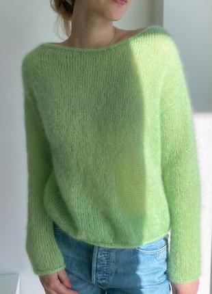Базовий светр оверсайз з кід мохера на шовку4 фото