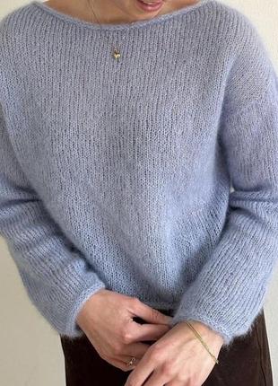 Базовий светр оверсайз з кід мохера на шовку6 фото