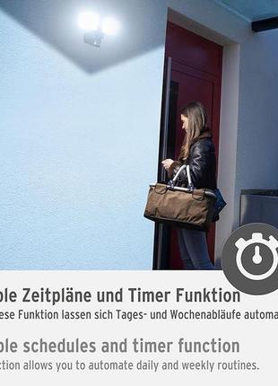 Умный прожектор с датчиком движения brennenstuhl connect wifi led duo spotlight wfd...