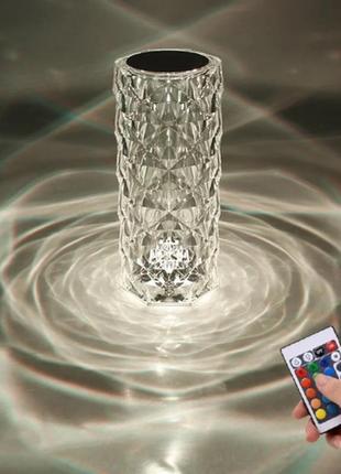 Кришталева лампа-нічник crystal із сенсорним керуванням + пульт