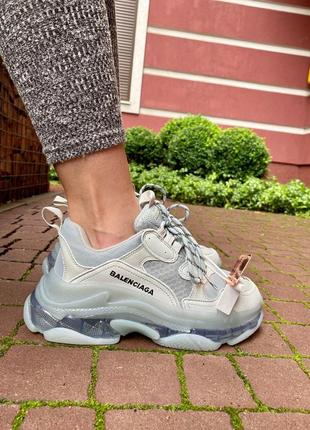 Кросівки balenciaga triple s clear sole grey кроссовки