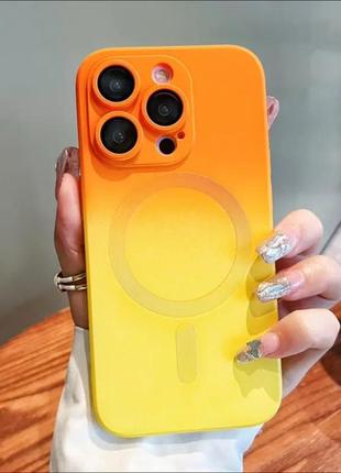 Чехол для iphone 14 с magsafe силиконовый , orange