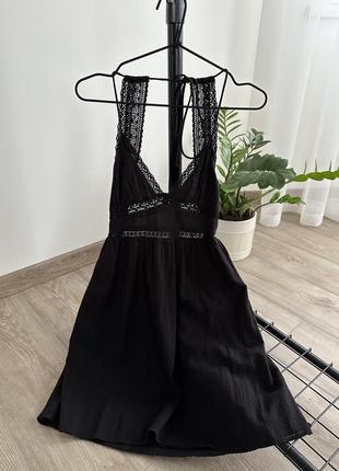 Короткое черное платье zara1 фото