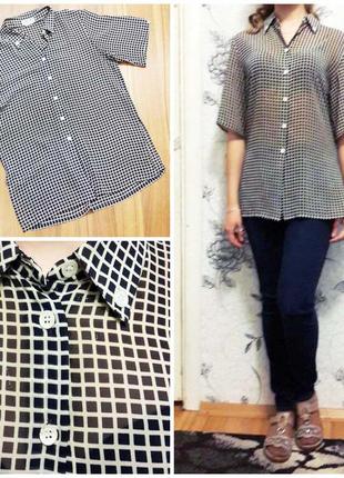 Легка шифонова блузка в клітинку jaeger