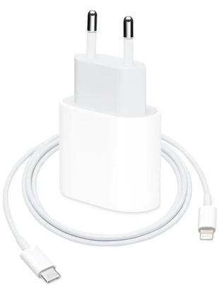 Комплект быстрой зарядки для iphone wuw t12 (адаптер питания 20w и кабель usb-c - lightning)