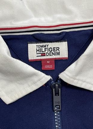 Футболка поло синя tommy hilfiger m на замку вінтажна3 фото