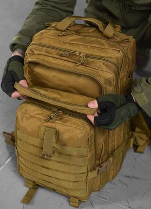Тактичний штурмовий рюкзак койот. камуфляжний бойовий рюкзак рудий 45 літрів!7 фото