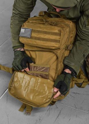 Тактичний штурмовий рюкзак койот. камуфляжний бойовий рюкзак рудий 45 літрів!5 фото