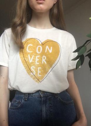 Бежевая прозрачная футболка converse размер м2 фото