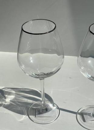 Набір келихів для червоного вина зі срібним кантом monica, 570мл - 4 шт .2 фото
