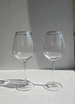 Набір келихів для червоного вина зі срібним кантом monica, 570мл - 4 шт .3 фото