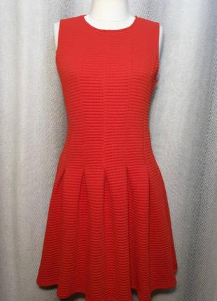 Женское красно-коралловое платье, платье теплый сарафан. в составе вискоза.5 фото