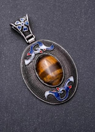 Кулон тигровый глаз под старину