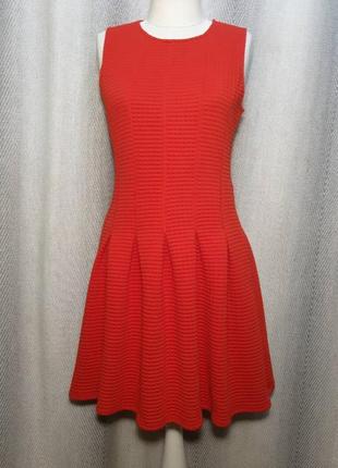 Женское красно-коралловое платье, платье теплый сарафан. в составе вискоза.1 фото