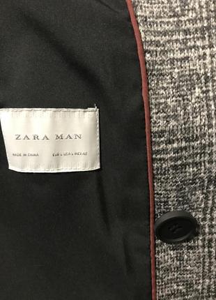 Zara мужское двубортное пальто в клетку р. l8 фото