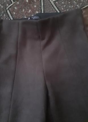 Замшевые штаны от zara цвет хаки7 фото