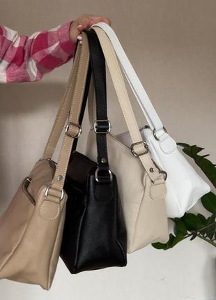 Стильная трендовая сумка мини шоппер кожаная сумка3 фото