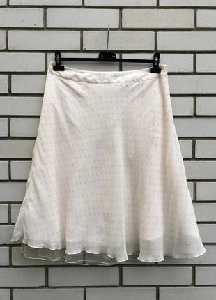 Шелковая юбка в горошек миди oui3 фото