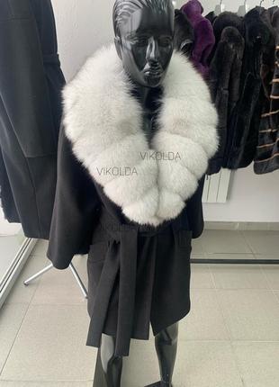 Женское пальто с натуральным мехом песца вуаль с 42 по 56 г.3 фото