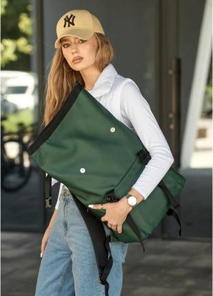 Рюкзак ролл sambag унісекс rolltop lsh зелений6 фото