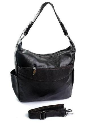 Жіноча шкіряна сумка колір темно-коричневий 331