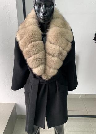 Женское пальто с натуральным мехом песца с 42 по 56 г.