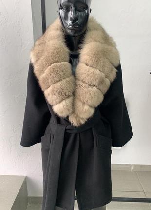 Женское пальто с натуральным мехом песца с 42 по 56 г.4 фото