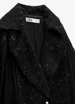 Zara studio комбинированное пальто zara лимитированная серия