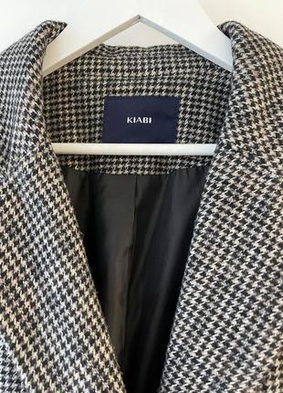 Весняне пальто з шерстю пальто -піджак в кашку чорно-бежеве kiabi4 фото